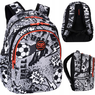 CoolPack viackomorový školský batoh, čierny, Odtiene sivej a striebornej, 21 l